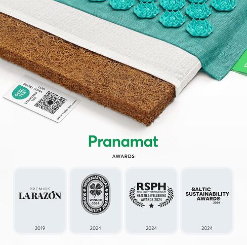 حصيرة ووسائد كبيرة للابر ، العلاج بالابر الممتاز لتخفيف الآلام والاسترخاء ، مصنوعة يدويًا في أوروبا بمواد مستدامة وطبيعية (Azur) in Kuwait