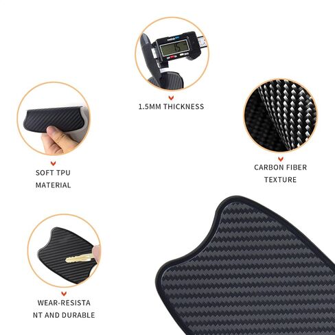 Tangsen 4pcs Universal 3D Carbon Fiber Texture Automotive Door Cup Handle Grans Paint Grotector Cover Scratch Non-Marking TPU ملصق PAD (M) in Saudi Arabia