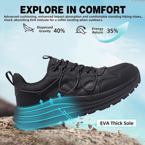 Men's Orthopedic Trail Running Shoes: Comfortable Casual Arch Support Plantar Fasciitis Workout Ooudoor Walking Shoes, Orthotic Flat Feet Hiking Sport Trekking Sneakers for Foot and Heel Pain Relief in Saudi Arabia