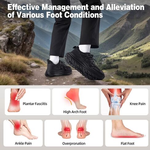 Men's Orthopedic Trail Running Shoes: Comfortable Casual Arch Support Plantar Fasciitis Workout Ooudoor Walking Shoes, Orthotic Flat Feet Hiking Sport Trekking Sneakers for Foot and Heel Pain Relief in Saudi Arabia