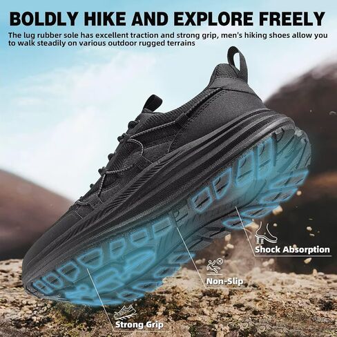 Men's Orthopedic Trail Running Shoes: Comfortable Casual Arch Support Plantar Fasciitis Workout Ooudoor Walking Shoes, Orthotic Flat Feet Hiking Sport Trekking Sneakers for Foot and Heel Pain Relief in Saudi Arabia