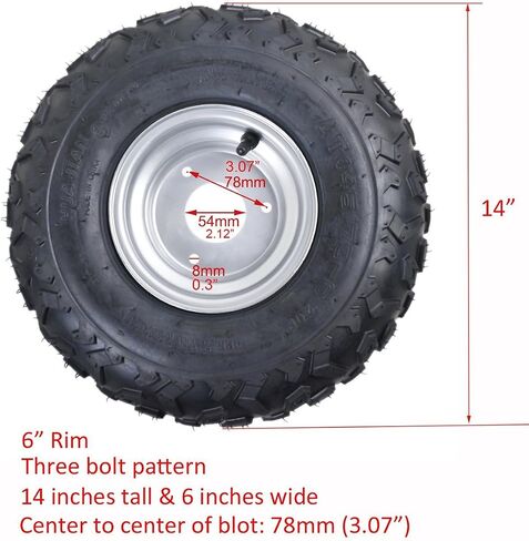 145/70-6 ATV Go Kart Quad Tires and Rims | 4PR Wheels (Set of 2) in Kuwait