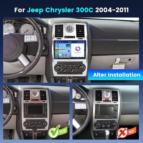 for Jeep Chrysler 300C 2004-2011 Android Car Stereo 10" Touch Screen with Wireless Carplay Android Auto, Radio Dash Kit GPS Navigation WiFi Bluetooth SWC Mirror Link, Mic Backup Camera in Saudi Arabia