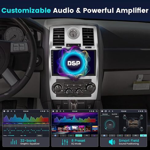 for Jeep Chrysler 300C 2004-2011 Android Car Stereo 10" Touch Screen with Wireless Carplay Android Auto, Radio Dash Kit GPS Navigation WiFi Bluetooth SWC Mirror Link, Mic Backup Camera in Saudi Arabia