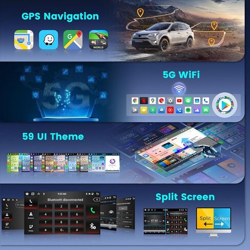 for Jeep Chrysler 300C 2004-2011 Android Car Stereo 10" Touch Screen with Wireless Carplay Android Auto, Radio Dash Kit GPS Navigation WiFi Bluetooth SWC Mirror Link, Mic Backup Camera in Saudi Arabia