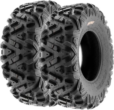 Pair of 2 SunF Power.I All-terrain ATV UTV Off Road Tires 28x11-12 28x11x12,6 PR Tubeless A033 in Kuwait