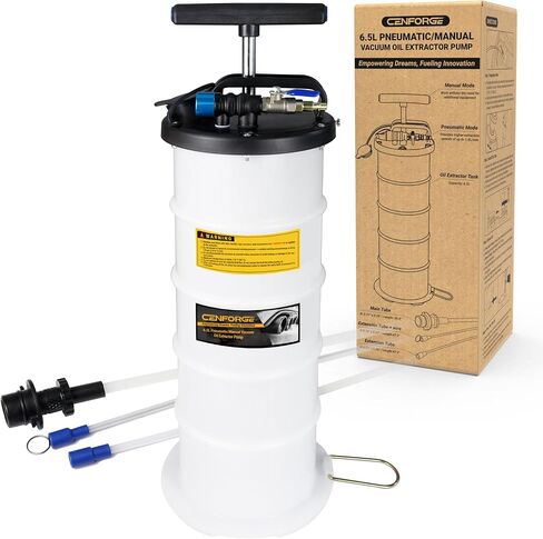 6.5L Pneumatic/Manual Vacuum Oil Extractor Pump, Fluid Extractor Pump, Oil Change Pump for Automotive, Lawn Mowers, Boats, Jet Skis, Multi-Scenario Applications in Kuwait