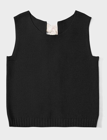 UEU Womens Sweater Vest Bow Tie Back Knitted Tank Tops Casual Crop Vest Tops 2025 Y2K Fashion Clothes in Kuwait