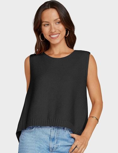 UEU Womens Sweater Vest Bow Tie Back Knitted Tank Tops Casual Crop Vest Tops 2025 Y2K Fashion Clothes in Kuwait