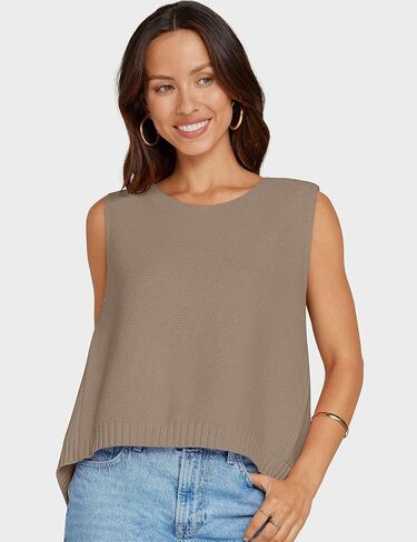 UEU Womens Sweater Vest Bow Tie Back Knitted Tank Tops Casual Crop Vest Tops 2025 Y2K Fashion Clothes in Kuwait