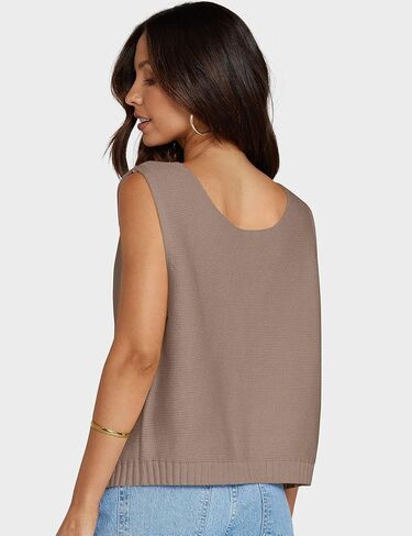 UEU Womens Sweater Vest Bow Tie Back Knitted Tank Tops Casual Crop Vest Tops 2025 Y2K Fashion Clothes in Kuwait