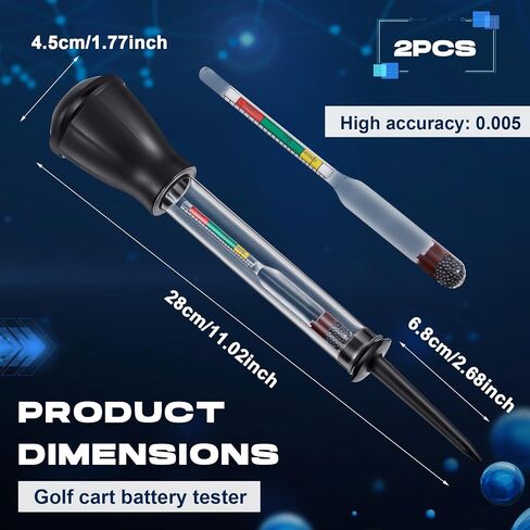 Kingdder 2 Pack Golf Cart Battery Hydrometer Golf Cart Deep Cycle Battery Hydrometer Tester Testing Tool Professional Acid Density Test Tool for Fast Detection for RV/Ship in Saudi Arabia