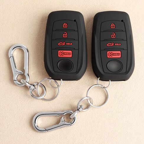 تغطية مفتاح Tandrive Key FOB لتويوتا 2025 2024 Tacoma و 2025-2022 TUNDRA ، 4-BUTTER ، SILICONE ، 2 pack ، Black in Kuwait