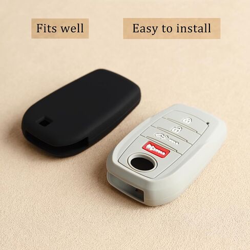 تغطية مفتاح Tandrive Key FOB لتويوتا 2025 2024 Tacoma و 2025-2022 TUNDRA ، 4-BUTTER ، SILICONE ، 2 pack ، Black in Kuwait