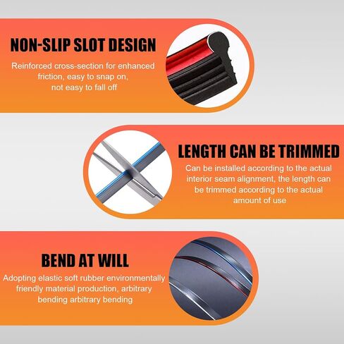 Car Interior Trim Strips, 16.4ft Self Adhesive PVC Electroplated Insert Molding Trim, DIY Moulding Trim Strip Line for Car Air Vent Door Dashboard Decorations, Red in Saudi Arabia