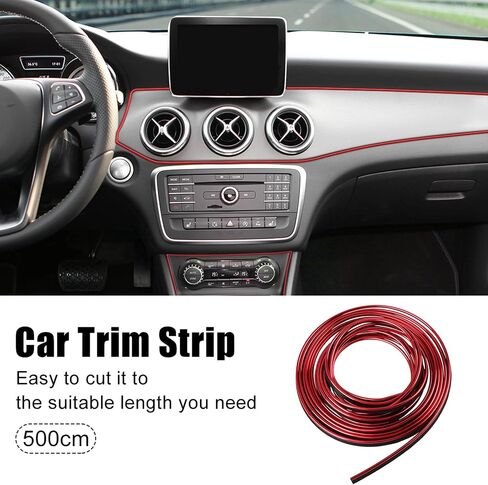 X AUTOHAUX 5m Blue Chrome Decorative Line Car Interior Gap Door Edge Trim Strip in Saudi Arabia