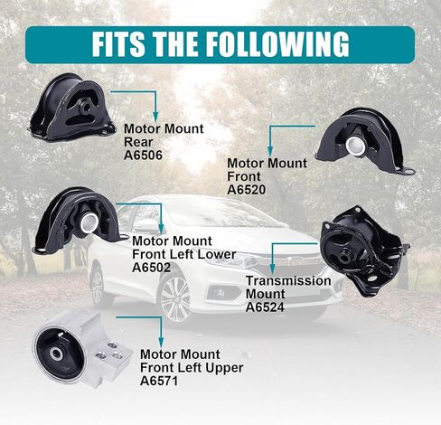 محرك المحرك وناقل الحركة مجموعة تثبيت 7 قطع متوافقة مع 2004-2006 لـ Acura TL 3.2L استبدال تلقائي A4526HY A4591 A65025 A4517 A4527HY A4524 A4544 in Kuwait