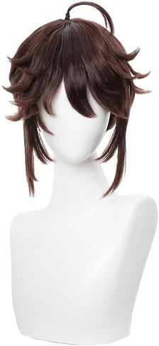شعر مستعار ذيل حصان رمادي قصير الطبقات للرجال الذكور أنيمي Cosplay CoSplay Game Game Costume Fant Dress شعر مستعار مقاوم للحرارة in Kuwait