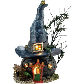 Department 56 Ceramic Snow Village Halloween Witch Hollow Toads and Frogs Witchcraft Haunt Lit House, 5.91 Inch, Multicolor