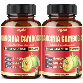 6 في 1 كبسولات مستخلص جاركينيا كامبوجيا 4 أشهر - مستخلص 20:1 8550 مجم مع الشاي الأخضر العضوي، الأرجونا، لمبة الثوم، الكركم والفلفل الأسود - توازن الجسم والمزاج ودعم المناعة - عبوتان 60 قطعة in Kuwait
