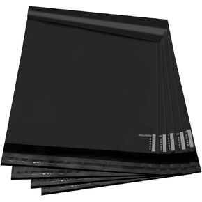 KKBESTPACK 100 Large Poly Mailers 10x13 Shipping Bags for Small Business – Self Sealing Package Envelopes (10 x 13 Pack of 100, Black)