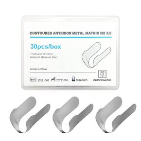 30Pcs Dental Tofflemire Matrix Bands, Dental Contoured Matrices Orthodontic Contoured Matrix Stainless Steel Matrix Bands Dentistry Oral Material (M8)