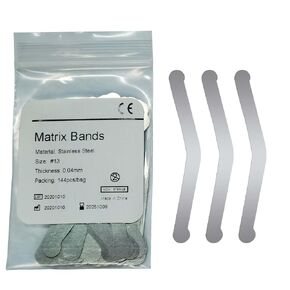 Dental Matrix Bands Tofflemire Matrix Retainer Stainless Steel Large Curvature Sectional Contoured Matrices Band Dentistry Tool (40pcs Large Curvature)