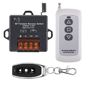 Forward Reverse Switch Working Voltage DC5V to 48V, Polarity Switching Remote Switch of Current Rating 10A, Remote Control Distance168 ft,for Linear Actuator,Linear Motor,Towing Winches etc.