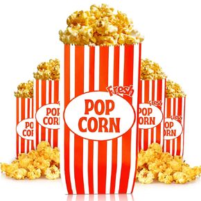 EBEGEE Popcorn Bags - 100-Pack Movie Night Supplies, 1oz Popcorn Bags Individual Servings, Popcorn Containers, Ideal for Party, Events, Gatherings and Carnival