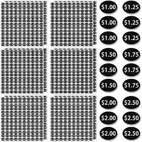 1440pcs Vending Machine Price Labels, 12 Sheets Snack Vending Machine Labels Stickers, Soda Beverage Price Labels Stickers $1.00 $1.25 $1.50 $1.75 $2.00 $2.50 Black for Business Stores, Black