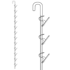 Metal Merchandising with 12 Hooks | 31" Long Economical Metal All Steel Construction Wand Retailer Strip | Item: MS-32, Pack of 3