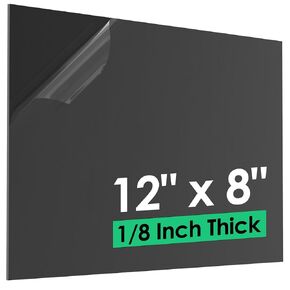ABS Plastic Sheet 1/8" x 36" x 24", Big Black Plastic Sheet Rigid Thermoplastic Sheet, ABS Plastic Board for Sign, Craft, DIY Display Project, 2 Different Surfaces - Texture & Smooth, 1 Pack