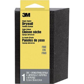 3M Angled Sanding Sponge, Fine Grit, Use Wet or Dry, Great For All Purpose Sanding, Washable & Reusable, Use For Interior & Exterior Project, Angled Sanding Pad For Perfect Corner/Detail Work (CP-042)