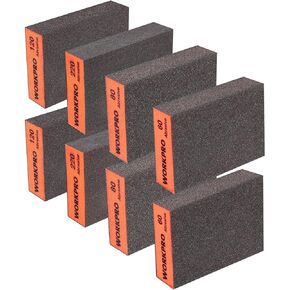 WORKPRO 8-Piece Sanding Sponge Set, Wet and Dry Dual-use Sanding Block, 60/80/120/220 Grit Assortment, Reusable for Wood, Metal, and Drywall