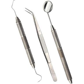 مجموعة فحص الأسنان، ملاقط مرآة ذات سطح مقاوم للانزلاق | أدوات طب الأسنان مجموعة أدوات العناية بالفم واستخدام العناية بالفم للحيوانات الأليفة | طقم أدوات نظافة الأسنان من الفولاذ المقاوم للصدأ ماركة ARTMAN in Kuwait