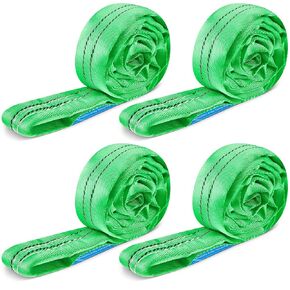 4pcs Polyester Rigging Lifting Straps for Hoist Heavy Duty Objects, Poly Endless Round Lift Sling for Hoisting Towing Cargo 5300 Lbs Vertical Capacity 4240 Lbs Choker10600 Lbs Basket(6 ft)