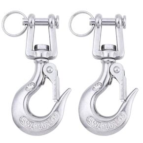 Slip Hooks, Lsqurel 3/16 304 Stainless Steel Chain Hook Clevis Hook Safety Hook Winch Hook for Chain, Cable etc (Capacity 330lb)