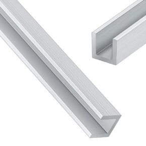 Yaocom 4 ft 1/4" Aluminum Channel 1/16" Walls x 3/8" High x 3/8" Width Aluminum U Channel Metal 6063 Alloy T-6 Temper Aluminum C Channel for Posters Signs Frame Display Stands (2 Pcs)