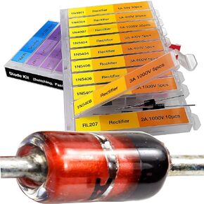 EEEEE 130 pcs 7 Value Rectifier Diode Kit Diode Assortment Kit Contains Pack of Assorted diodes 1N4001 1N4004 1N4007 1N5404 1N5406 1N5408 RL207