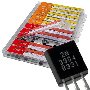 EEEEE 30 Kinds 300pcs Assorted Type General Purpose TO92 Transistors PNP NPN Bipolar Power Transistor Assortment Kit with Individual Compartment (300pcs 30 Models)