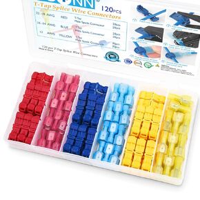 TICONN 240Pcs T Tap Wire Connectors, T Wire Quick Splice Connector, T Connectors for Wiring with Storage Case (240Pcs)