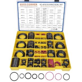 BUSY-CORNER 4C-4782 Seal O-Ring Kit, Nitrile 90, Hydraulic Hose Fitting Orings, Fits CAT Caterpillar Excavator 2701528 4C4782 Replacement