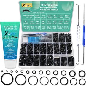 1020 Pcs O Ring Kit 20 Size Nitrile Rubber Oring Assortment Set for Car Auto Vehicle Repair Faucet Plumbing Air or Gas Sealing Connections Resist Oil and Heat
