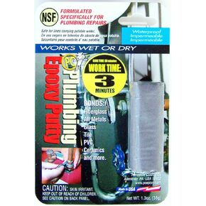 PC Products PC-Plumbing Epoxy Putty, 2oz Stick, Gray (25598)