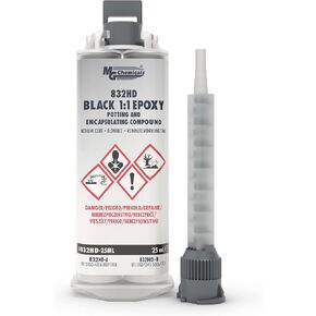 MG Chemicals 832HD أسود 1:1 مركب تغليف وتغليف إيبوكسي، 25 ملليلتر موزع مزدوج in Kuwait