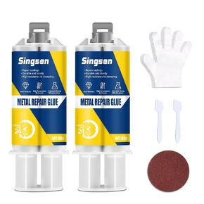 Metal Repair Glue, 2 Pack 5.64OZ Metal Epoxy Glue Heavy Duty, High-Temperature Heat Resistant Adhesive Glue for Metal to Metal, Plastics, Stainless Steel, DIY Craft, Aluminum Alloy, Metal Tube
