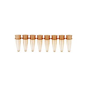 Caplugs Evergreen 214-3456-N80 PCR Tubes in Strips of 8. 0.2 mL, Polypropylene Co-Polymer, Amber (Pack of 25)