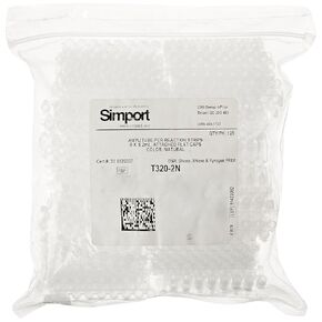 Amplitube T320-2N Polypropylene PCR Reaction Tube Strip with Attached Flat Cap, 8 x 0.2ml, Natural (Pack of 125)