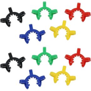 10PCS Lab Keck Clips 14mm Plastic Joint Clips for Glass Standard Conical Interface Clips,Mixed Color