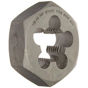Drill America 3/8"-18 Carbon Steel Hex NPT Pipe Rethreading Die, DWT Series